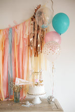 Load image into Gallery viewer, Tablecloth Disneyland Fringe Backdrop, Flagtape Backdrop, Fringe Backdrop, Birthday, Party Theme