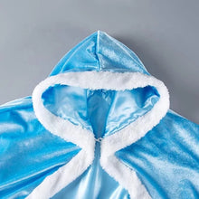 Load image into Gallery viewer, Ice Princess Baby Blue Christmas Cloak Cape Toddler Kids Winter Wear Children's Party Wear Velvet Warm Winter Cosplay Party Cloak Clothes