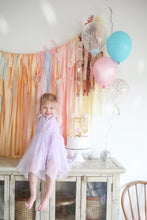Load image into Gallery viewer, Tablecloth Disneyland Fringe Backdrop, Flagtape Backdrop, Fringe Backdrop, Birthday, Party Theme