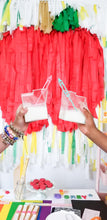 Load image into Gallery viewer, Glam Fete x Ambusheed With Boys Apple Fringe Backdrop Wall on Plastic Fencing