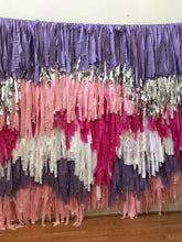 Load image into Gallery viewer, 6-6ft strand Plastic Fringe Wall - Backdrop only Balloons and Sign not included