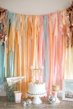 Load image into Gallery viewer, Tablecloth Disneyland Fringe Backdrop, Flagtape Backdrop, Fringe Backdrop, Birthday, Party Theme
