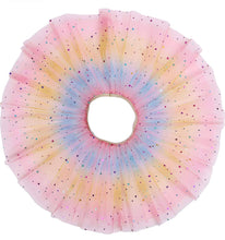 Load image into Gallery viewer, Girls Pastel Rainbow Sparkle Tutu Skirt Pentagram Sequin Christmas 3 Layered Elastic Puffy Tulle Skirt