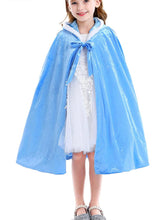 Load image into Gallery viewer, Ice Princess Baby Blue Christmas Cloak Cape Toddler Kids Winter Wear Children's Party Wear Velvet Warm Winter Cosplay Party Cloak Clothes