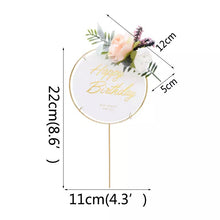 Load image into Gallery viewer, Creative Happy Birthday Acrylic Metal Cake Topper for Birthday Cake Decoration Cake Toppers Flags Wedding Birthday Party Decor