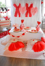 Load image into Gallery viewer, Valentines Day XOXO Fringe Backdrop Wall on Plastic Fencing