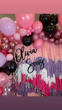 Load image into Gallery viewer, 6-6ft strand Plastic Fringe Wall - Backdrop only Balloons and Sign not included
