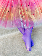 Load image into Gallery viewer, Baby Girls Hot Pink Rainbow Sparkle Tutu Skirt Pentagram Sequin Christmas 3 Layered Elastic Puffy Tulle Skirt