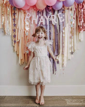 Load image into Gallery viewer, Tablecloth Fringe Backdrop, Flagtape Backdrop, Fringe Backdrop, Birthday, Party Theme