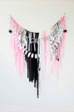 Load image into Gallery viewer, Fringe Photo Backdrop Plastic Tablecloth Fringe Backdrop, Vinyl fringe, flag tape, flagging tape, photo backdrop, picture backdrop