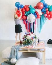 Load image into Gallery viewer, 4th of July Backdrop, Flagtape Backdrop, Fringe Backdrop, Birthday, Party Theme, Customizable
