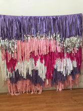 Load image into Gallery viewer, 6-6ft strand Plastic Fringe Wall - Backdrop only Balloons and Sign not included