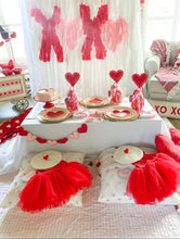 Load image into Gallery viewer, Valentines Day XOXO Fringe Backdrop Wall on Plastic Fencing