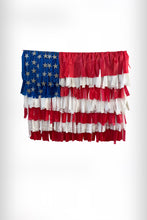 Load image into Gallery viewer, 4th of July American Flag Fringe Backdrop Wall on Plastic Fencing