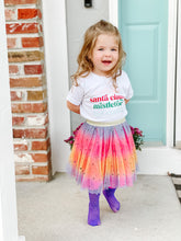 Load image into Gallery viewer, Baby Girls Hot Pink Rainbow Sparkle Tutu Skirt Pentagram Sequin Christmas 3 Layered Elastic Puffy Tulle Skirt