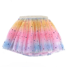 Load image into Gallery viewer, Girls Pastel Rainbow Sparkle Tutu Skirt Pentagram Sequin Christmas 3 Layered Elastic Puffy Tulle Skirt