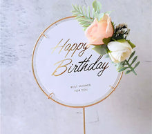 Load image into Gallery viewer, Creative Happy Birthday Acrylic Metal Cake Topper for Birthday Cake Decoration Cake Toppers Flags Wedding Birthday Party Decor