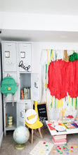Load image into Gallery viewer, Glam Fete x Ambusheed With Boys Apple Fringe Backdrop Wall on Plastic Fencing