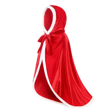 Load image into Gallery viewer, Mrs. Claus Red Christmas Princess Cloak Cape Toddler Kids Winter Wear Children's Party Wear Velvet Warm Winter Cosplay Party Cloak Clothes