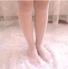 Load image into Gallery viewer, Girl's Fishnet Tights Fishnet Stockings Glitter Tights Bling Legging Mesh Socks Rhinestone Hollow Out Pantyhose