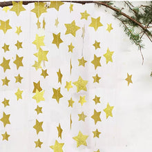 Load image into Gallery viewer, Glitter Gold 4M DIY Paper Garland Hanging Star 10CM String Curtain For Wedding Birthday Christmas Party Supplies