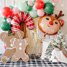 Load image into Gallery viewer, 2 Strand-Christmas Tablecloth Fringe Backdrop, Flagtape Backdrop, streamer wall  Fringe Backdrop, Birthday, Party Theme, Customizable
