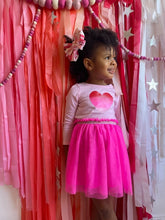 Load image into Gallery viewer, Valentine’s Day Tablecloth Fringe Backdrop, Flagtape Backdrop, Fringe Backdrop, Birthday, Party Theme