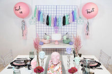 Load image into Gallery viewer, Pastel Skull Halloween Tissue Banner, Tassel Garland, Fringe Banner, Tassle, Party streamers, black banner, Spooky, Tissue Paper Garland