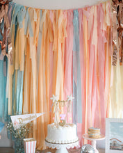 Load image into Gallery viewer, Tablecloth Disneyland Fringe Backdrop, Flagtape Backdrop, Fringe Backdrop, Birthday, Party Theme