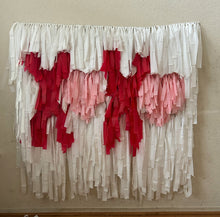 Load image into Gallery viewer, Valentines Day XOXO Fringe Backdrop Wall on Plastic Fencing