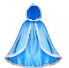Load image into Gallery viewer, Ice Princess Baby Blue Christmas Cloak Cape Toddler Kids Winter Wear Children's Party Wear Velvet Warm Winter Cosplay Party Cloak Clothes