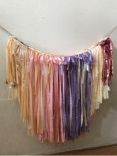 Load image into Gallery viewer, Tablecloth Fringe Backdrop, Flagtape Backdrop, Fringe Backdrop, Birthday, Party Theme