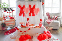 Load image into Gallery viewer, Valentines Day XOXO Fringe Backdrop Wall on Plastic Fencing