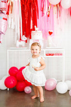 Load image into Gallery viewer, Valentine’s Day Tablecloth Fringe Backdrop, Flagtape Backdrop, Fringe Backdrop, Birthday, Party Theme