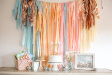 Load image into Gallery viewer, Tablecloth Disneyland Fringe Backdrop, Flagtape Backdrop, Fringe Backdrop, Birthday, Party Theme