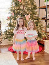 Load image into Gallery viewer, Girls Pastel Rainbow Sparkle Tutu Skirt Pentagram Sequin Christmas 3 Layered Elastic Puffy Tulle Skirt