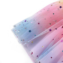 Load image into Gallery viewer, Girls Pastel Rainbow Sparkle Tutu Skirt Pentagram Sequin Christmas 3 Layered Elastic Puffy Tulle Skirt