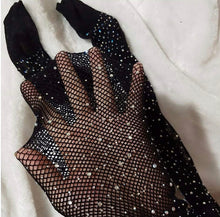 Load image into Gallery viewer, Girl's Fishnet Tights Fishnet Stockings Glitter Tights Bling Legging Mesh Socks Rhinestone Hollow Out Pantyhose