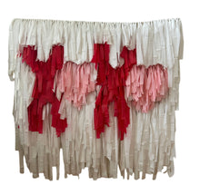 Load image into Gallery viewer, Valentines Day XOXO Fringe Backdrop Wall on Plastic Fencing