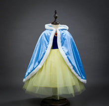 Load image into Gallery viewer, Ice Princess Baby Blue Christmas Cloak Cape Toddler Kids Winter Wear Children's Party Wear Velvet Warm Winter Cosplay Party Cloak Clothes