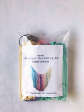 Load image into Gallery viewer, DIY Streamer Backdrop Kit Plastic Fringe Backdrop Pastel Unicorn