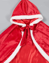 Load image into Gallery viewer, Mrs. Claus Red Christmas Princess Cloak Cape Toddler Kids Winter Wear Children's Party Wear Velvet Warm Winter Cosplay Party Cloak Clothes