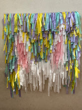 Load image into Gallery viewer, Easter Peter Rabbit Fringe Backdrop Wall on Plastic Fencing