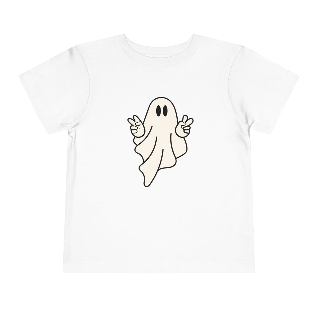 Ghost Peace Sign Halloween Shirt, Spooky Kids Shirt, Halloween Toddler T-Shirt, Cute Ghost T-Shirt, Spooky Season Kids Tees