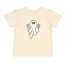 Load image into Gallery viewer, Ghost Peace Sign Halloween Shirt, Spooky Kids Shirt, Halloween Toddler T-Shirt, Cute Ghost T-Shirt, Spooky Season Kids Tees
