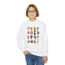 Load image into Gallery viewer, Halloween Characters Youth Crewneck Sweatshirt
