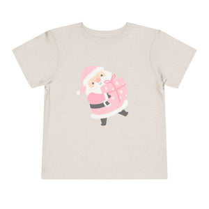 Pink Santa Christmas Kids Holiday T Shirt