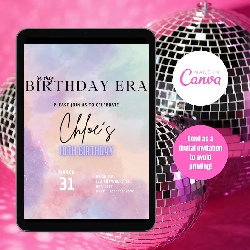 Editable Digital Download: Eras Party Invitation