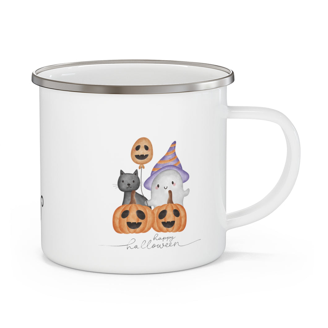 Happy Halloween Cats Halloween Enamel Camping Mug