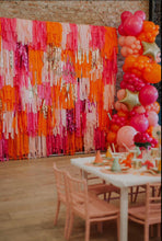 Load image into Gallery viewer, Valentines Day Fringe Backdrop Wall on Plastic Fencing
